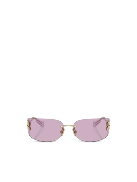 Miu Miu logo-plaque rimless sunglasses