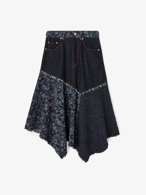 GANNI SKIRT IN PATCHWORK DENIM