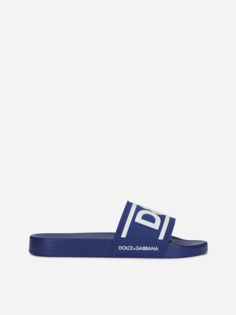 Dolce & Gabbana Rubber beachwear sliders with DG logo