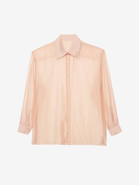 The Frankie Shop Nel Sheer Button Up Shirt - Pink