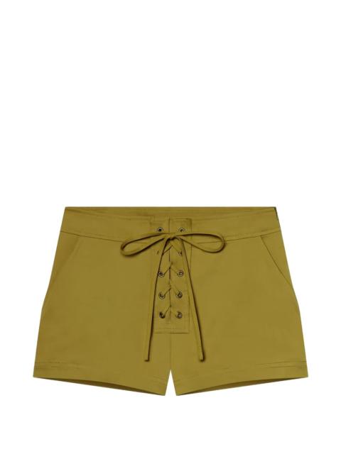 A.L.C. Leon lace-up eyelet shorts