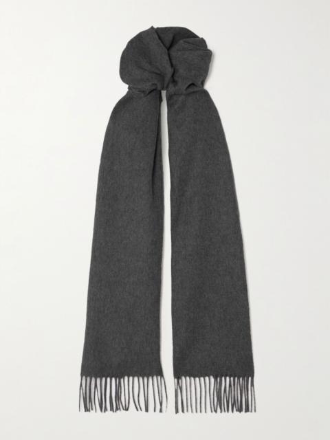 Johnstons of Elgin Fringed cashmere scarf Gray