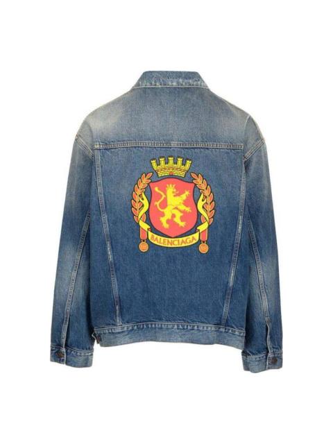 BALENCIAGA Balenciaga Back Emblem Patch Denim Jacket 'Blue' 697781TBP484455