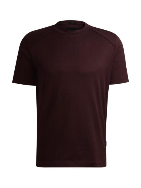 BOSS COTTON-RIPSTOP REGULAR-FIT T-SHIRT WITH PLAIN TRIMS