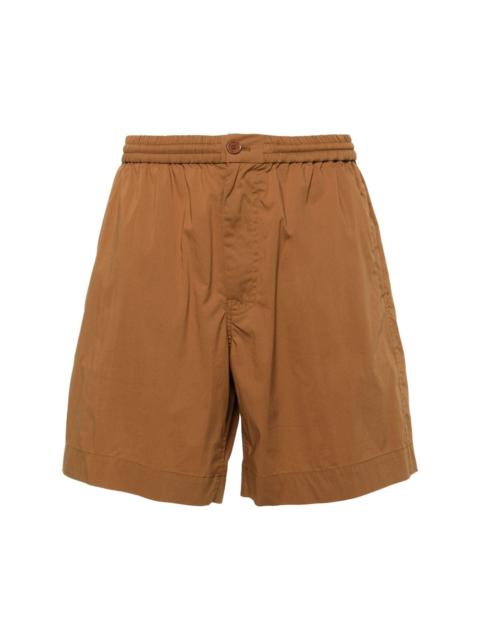 elasticated-waist poplin shorts