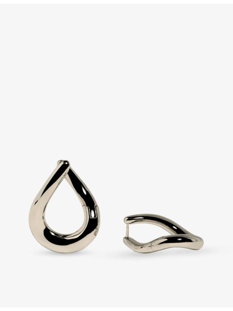 ASTRID & MIYU Molten XL Rhodium Plated Brass Hoops