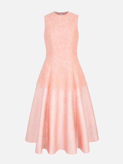 EMILIA WICKSTEAD Mara Dress in Pink Embossed Cloque