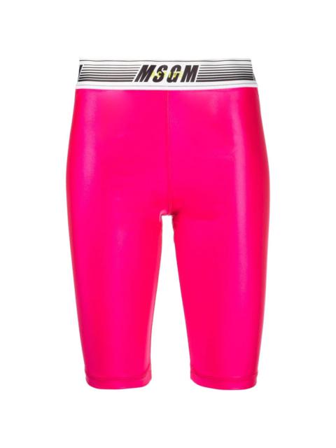 MSGM logo-waist cycling shorts