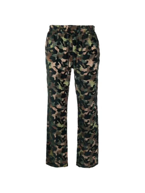 camouflage-print straight leg trousers