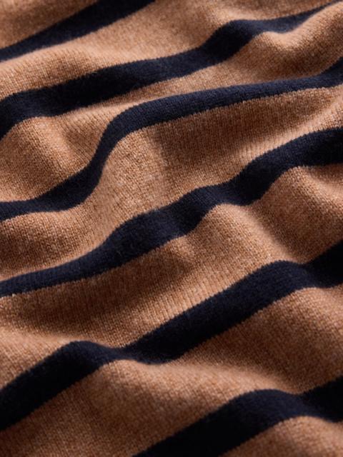 BODEN Elsie Cashmere Crew Sweater-Warm Ginger, Stripe