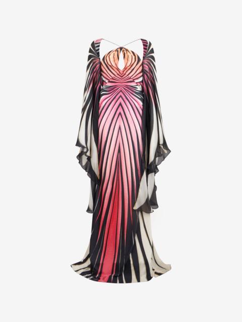 Roberto Cavalli Ray Of Paradise Print Silk Maxi Dress