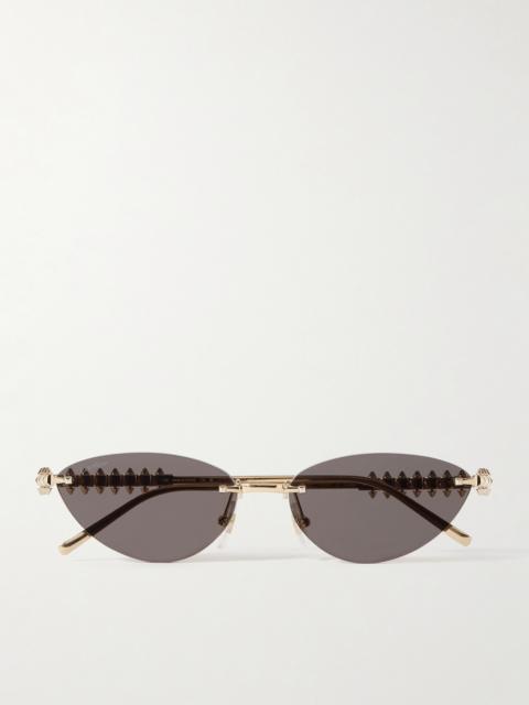 Cartier Clash De Cartier Rimless Cat-eye Gold-tone Sunglasses