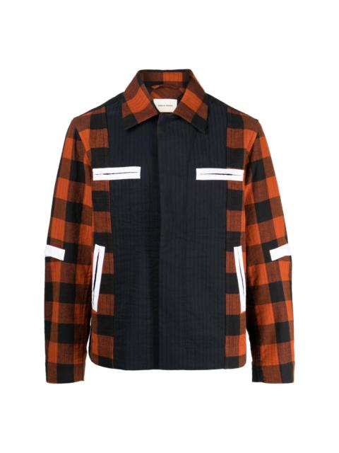 check-pattern cotton jacket