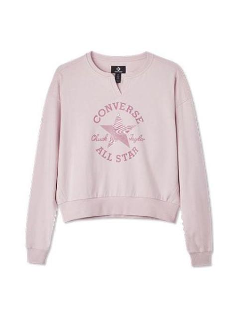 Converse (WMNS) Converse Chuck Taylor Patch CrewNeck Sweatshirt 'Pink' 10023715-A01