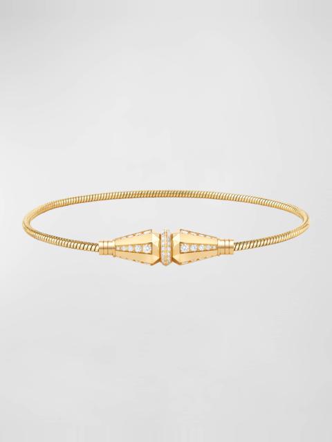 Jack de Boucheron 18K Yellow Gold Single-Wrap Diamond Bracelet