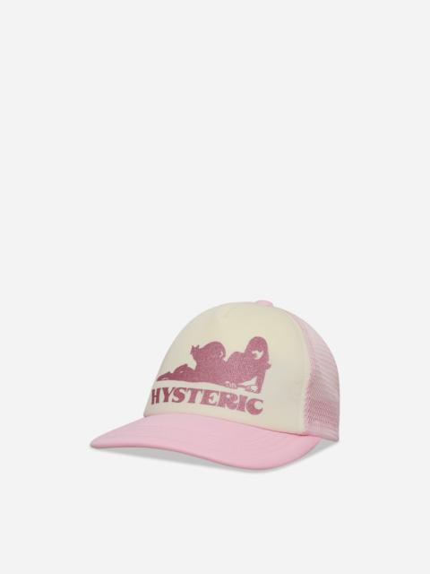 Hysteric Glamour Black Cat Woman Mesh Cap Pink