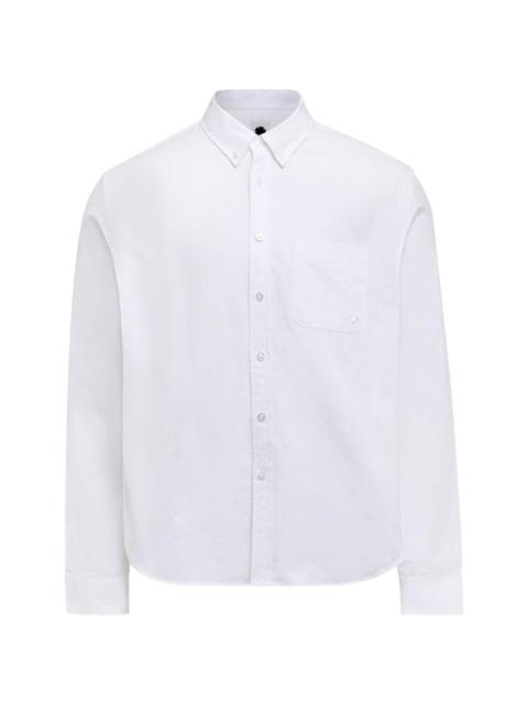vowels button-fastening shirt