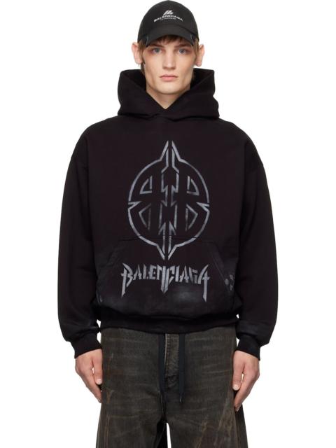 BALENCIAGA Black Metal BB Stencil Hoodie