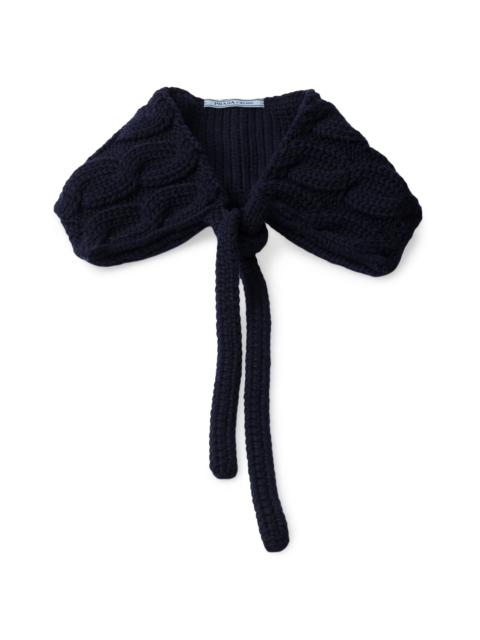Prada Women's Cable Knit Wool Collar - Blue