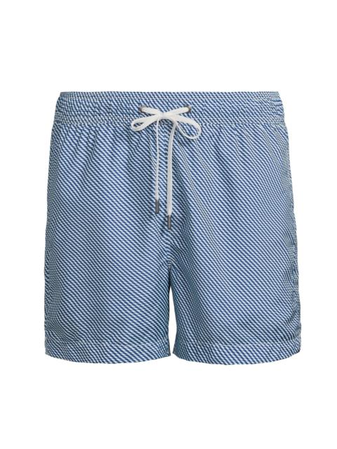onia Men's Charles Geometric Print Swim Trunks - Cobalt Multi
