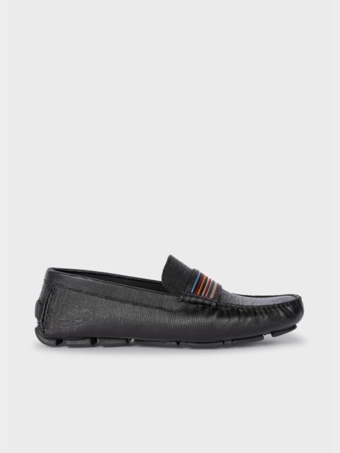 Black Leather 'Colima' Driving Loafers