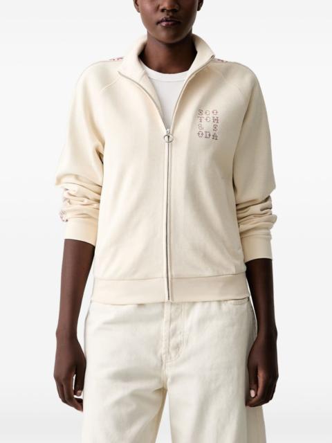 SCOTCH & SODA embroidered zip-up sweater
