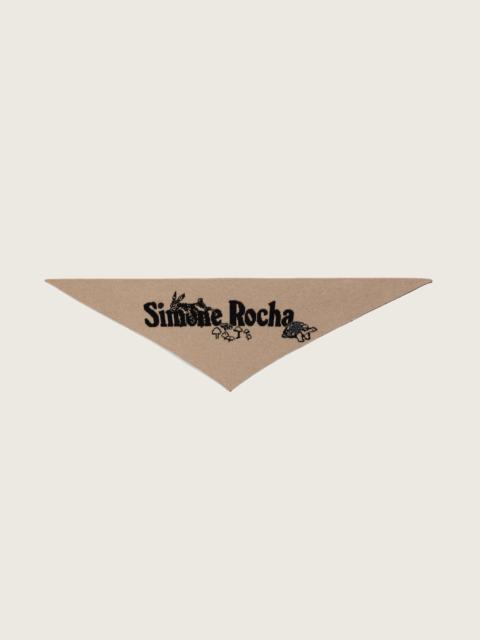 Simone Rocha Beaded Graphic Logo Knit Neckerchief