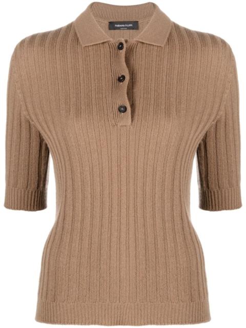 FABIANA FILIPPI ribbed-knit cashmere polo top
