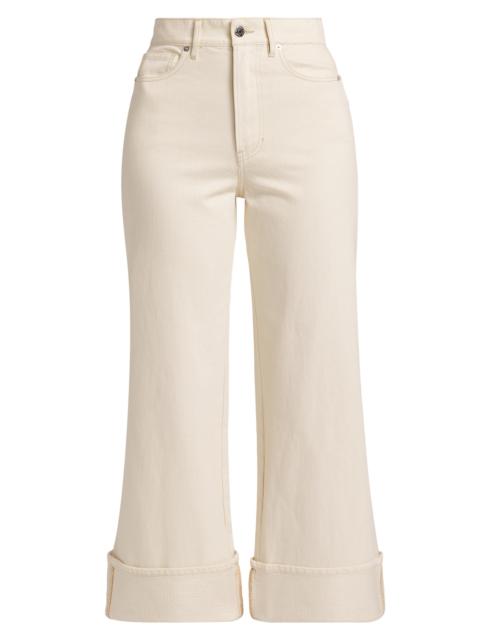 VERONICA BEARD Women's Taylor Cropped Cuffed Jeans - Ecru
