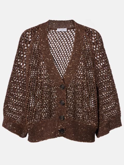 Brunello Cucinelli Open-knit sequined cardigan