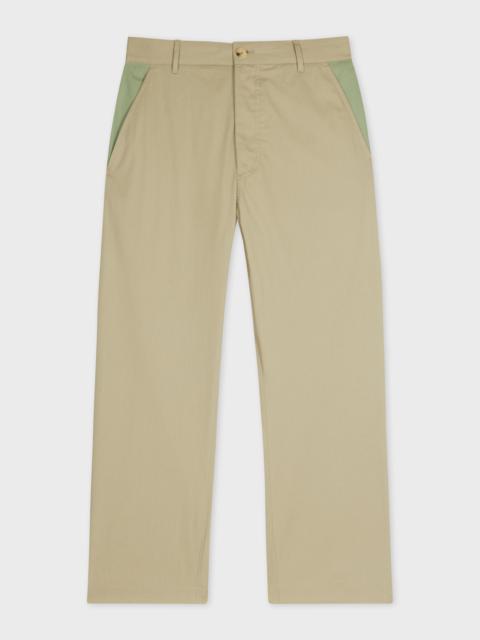 Paul Smith Light Khaki Double-Face Elastic-Back Chinos