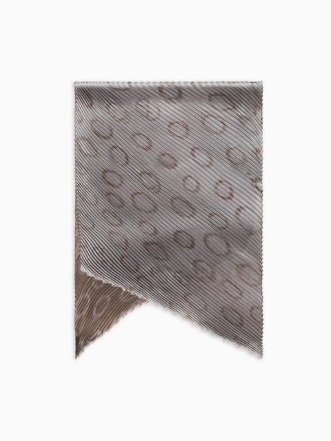 GIORGIO ARMANI PLEATED SILK-BLEND SCARF