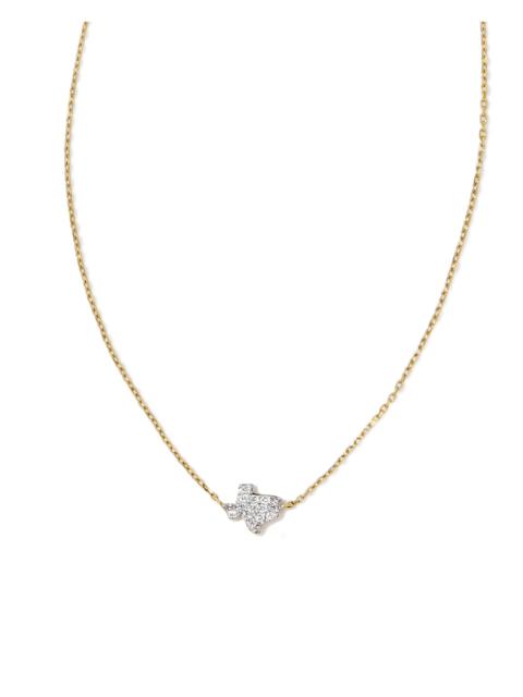 KENDRA SCOTT Tiny Texas 14k Yellow Gold Pendant Necklace in White Diamond
