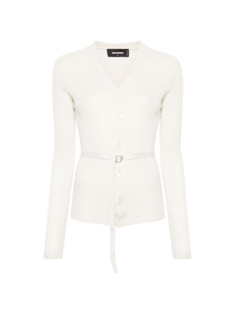 DSQUARED2 fine-knit belted cardigan
