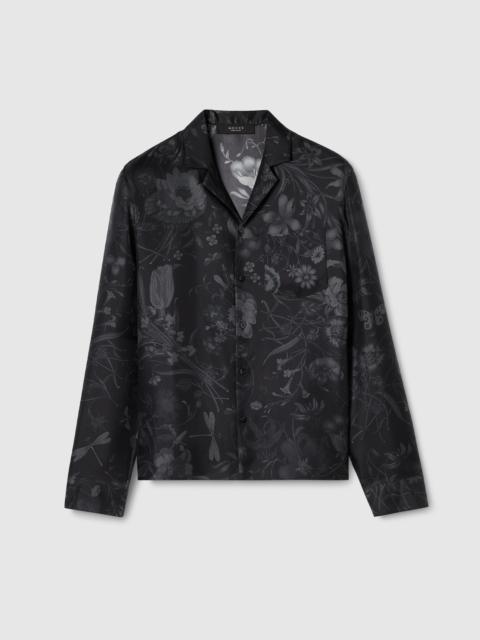 GUCCI Printed silk twill bowling shirt