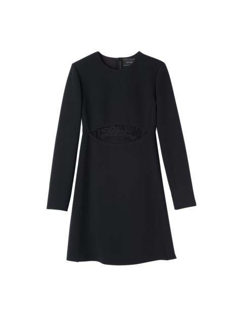 Longchamp Short dress with belt patch Black - Crepe