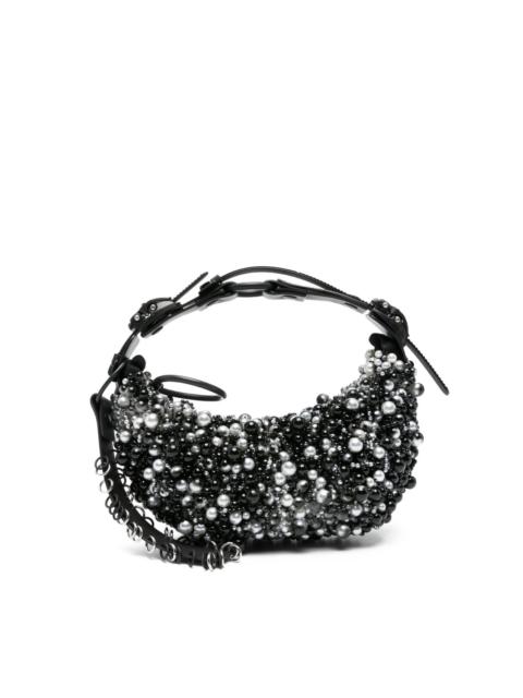 pearls embellished cross body bag
