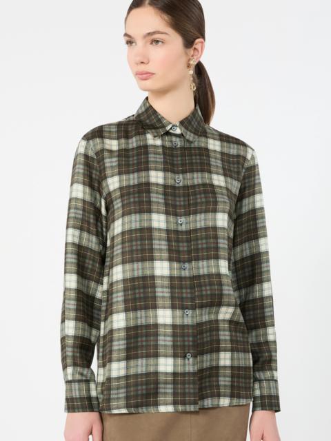 WEEKEND Max Mara RETE Checked silk twill shirt - KAKI