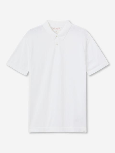 Derek Rose Men's Polo Shirt Jacob Sea Island Cotton White