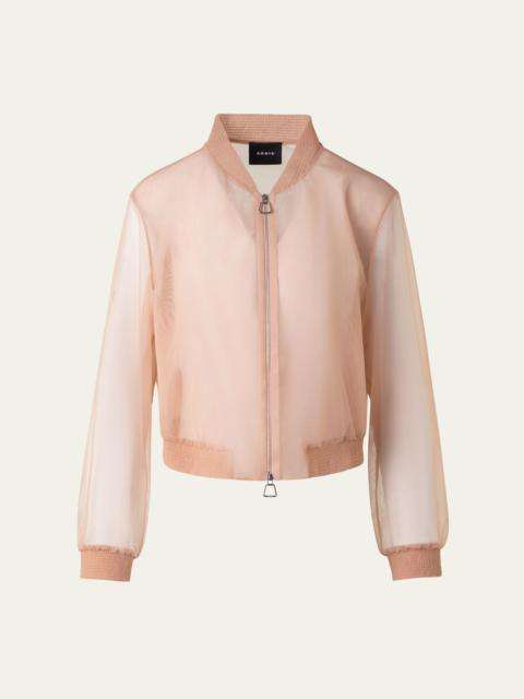 AKRIS Taide Techno Stretch Tulle Bomber Jacket