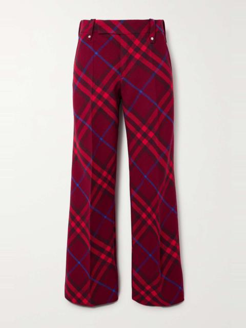 Burberry Layered checked wool straight-leg pants