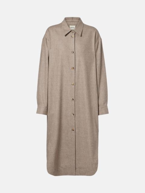 KHAITE Gloria wool and cashmere shirt dress