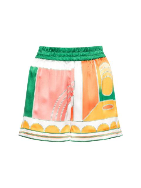 CASABLANCA Summer Court silk shorts