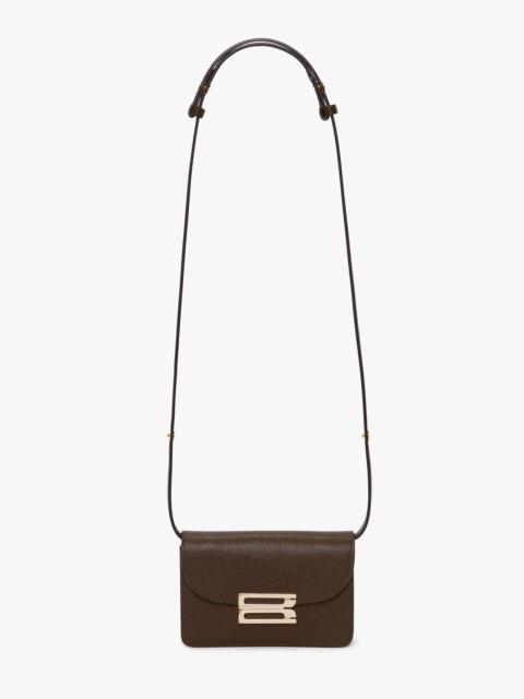 Victoria Beckham Mini Dorian Bag In Khaki Grained Leather