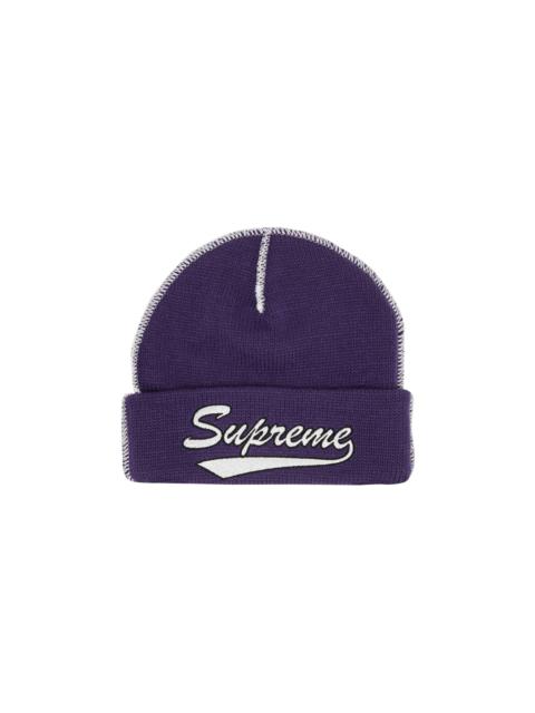 Supreme Supreme Contrast Stitch Beanie 'Purple'
