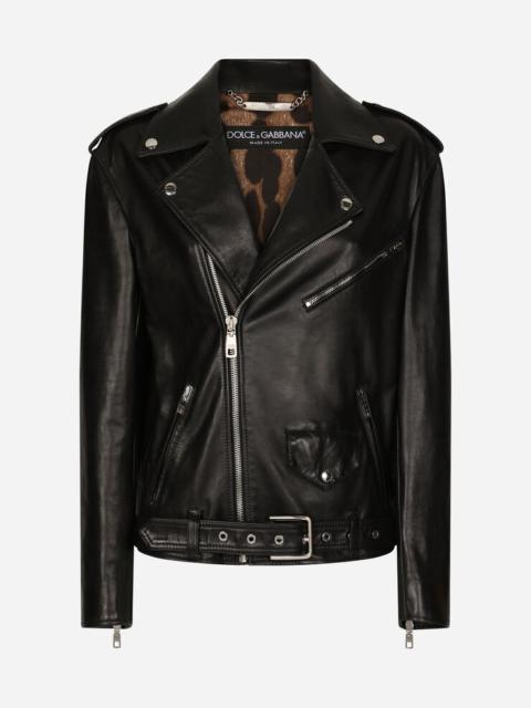 Leather biker jacket