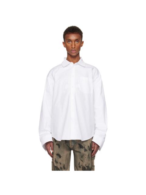 We11done White Twisted Sleeve Shirt