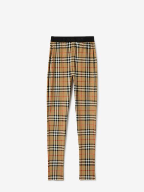 Burberry Logo Detail Vintage Check Jersey Leggings