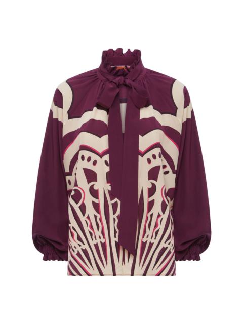 Cerere geometric-print silk blouse