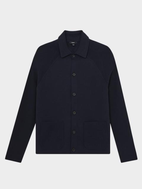 REISS Men's Fitzgerald Ribbed-Sleeve Button-Down Shirt